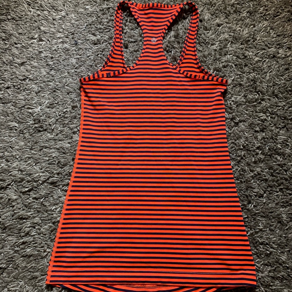 Lululemon Stripe Frond Orange And Black SZ S